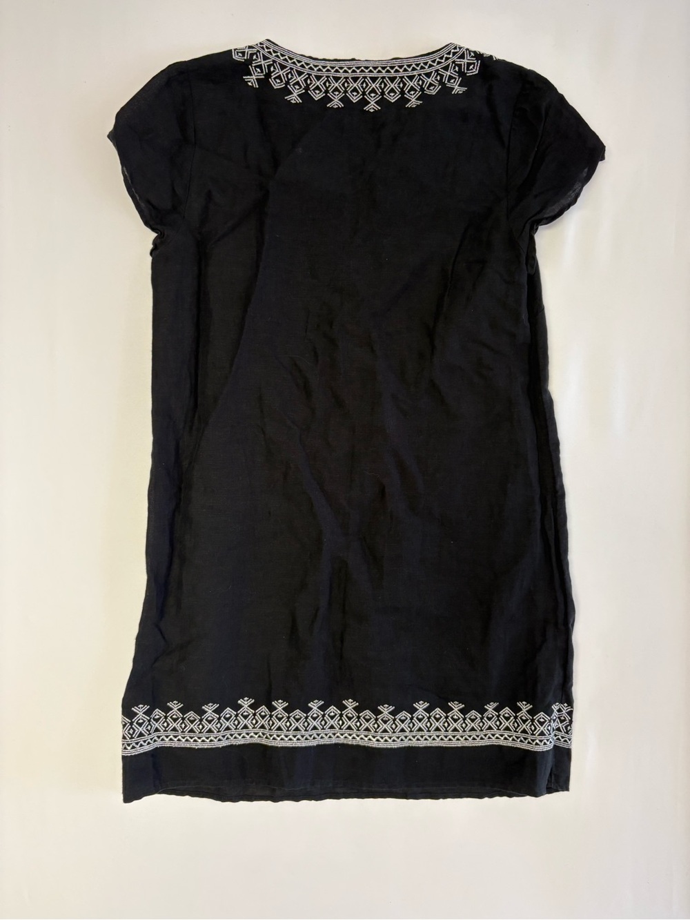 Vineyard Vines Linen Blend Embroidered Black Sheath Dress - Picture 7 of 12